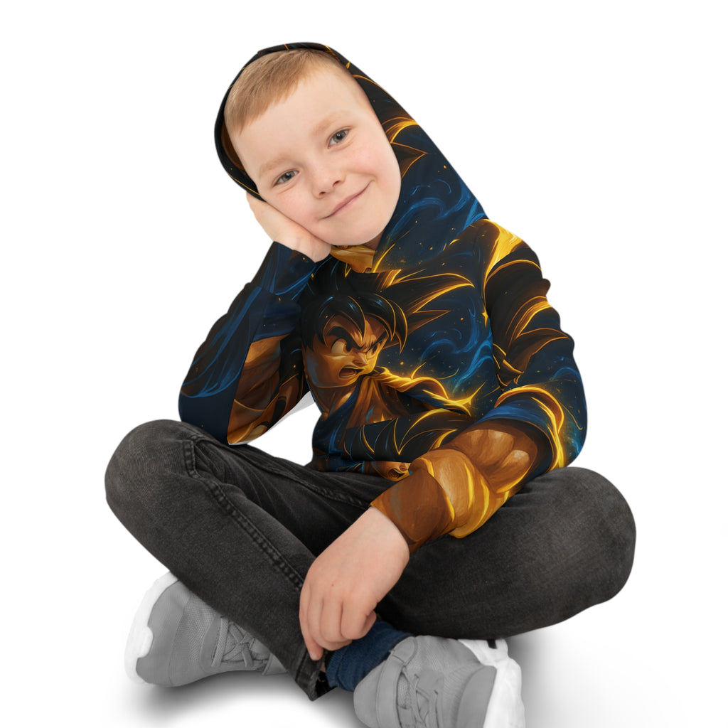 Kids Hoodie — Galactic Warrior Anime All-Over Print
