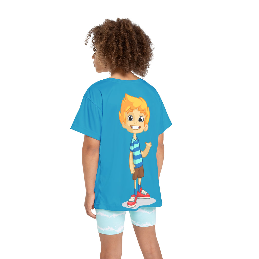 Kids Jersey — Cheerful Cartoon Boy All-Over Print Sports Tee