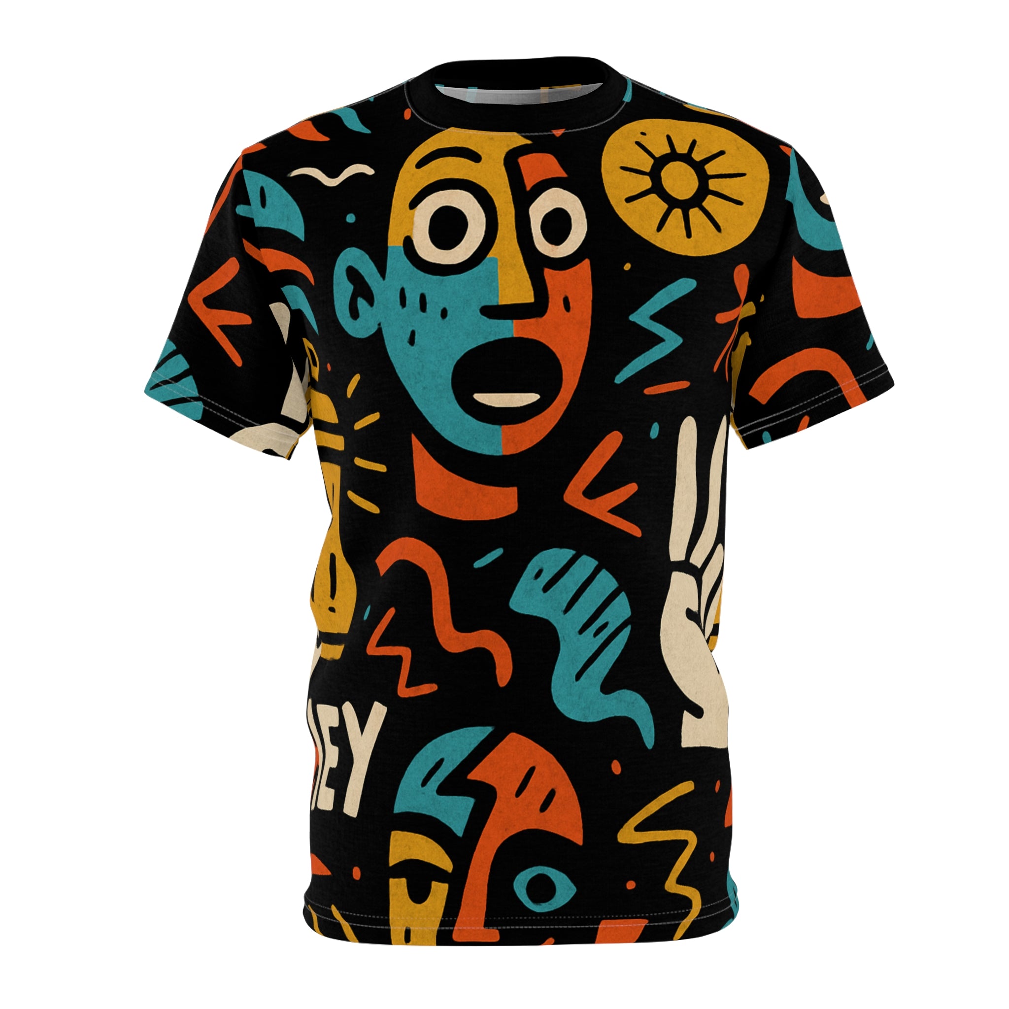 abstract doodle face shirt