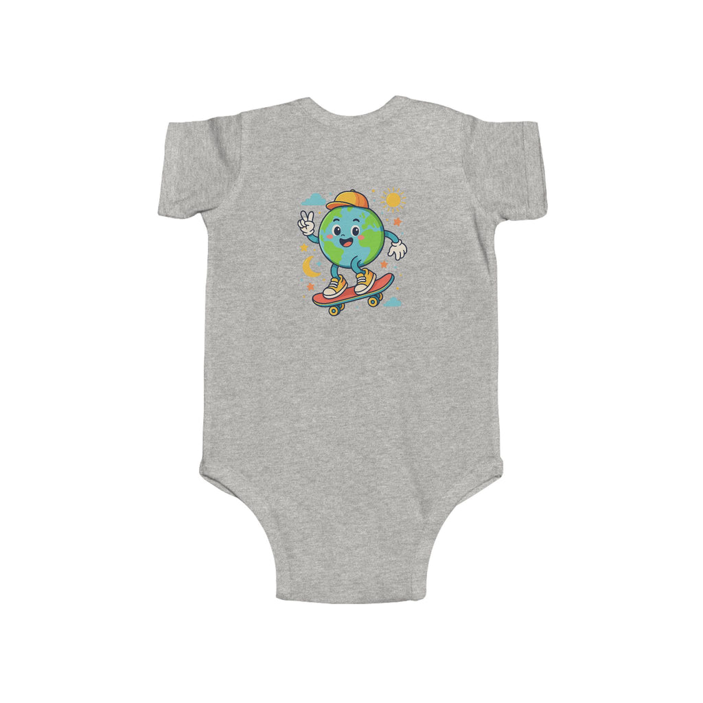 Skateboarding Earth Infant Bodysuit - Cute Baby Outfit, Eco-Friendly Gift, Toddler Apparel, Birthday Gift, New Parent Essentials