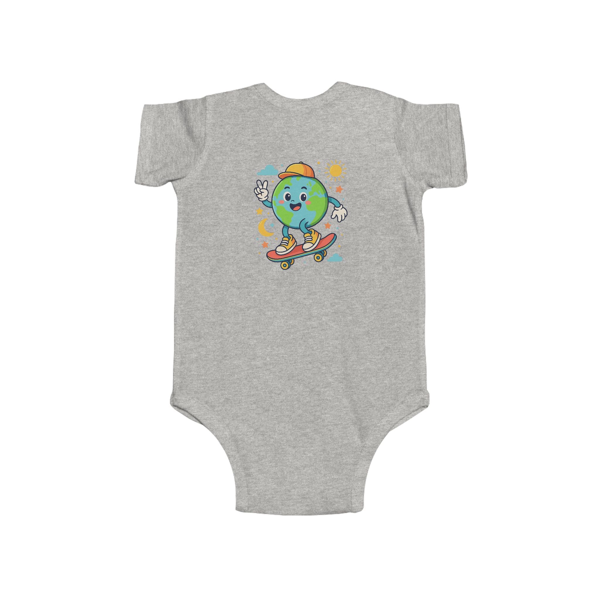 Skateboarding Earth Infant Bodysuit - Cute Baby Outfit, Eco-Friendly Gift, Toddler Apparel, Birthday Gift, New Parent Essentials