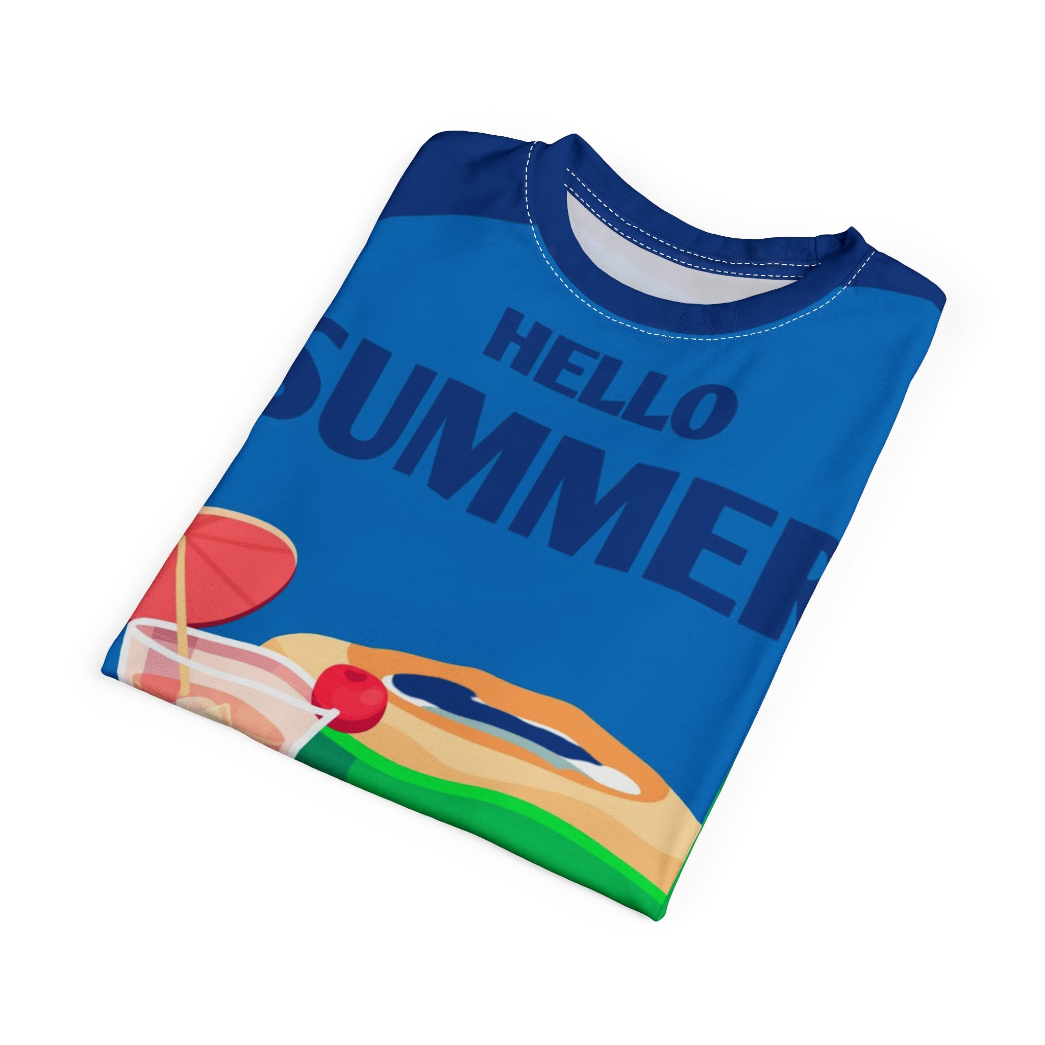 Hello Summer Tee — Tropical Coconut & Cocktail All-Over Print T-Shirt