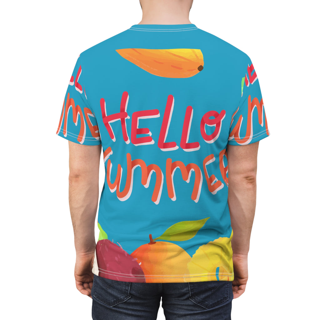 Hello Summer Tee — Tropical Fruit All-Over Print T-Shirt