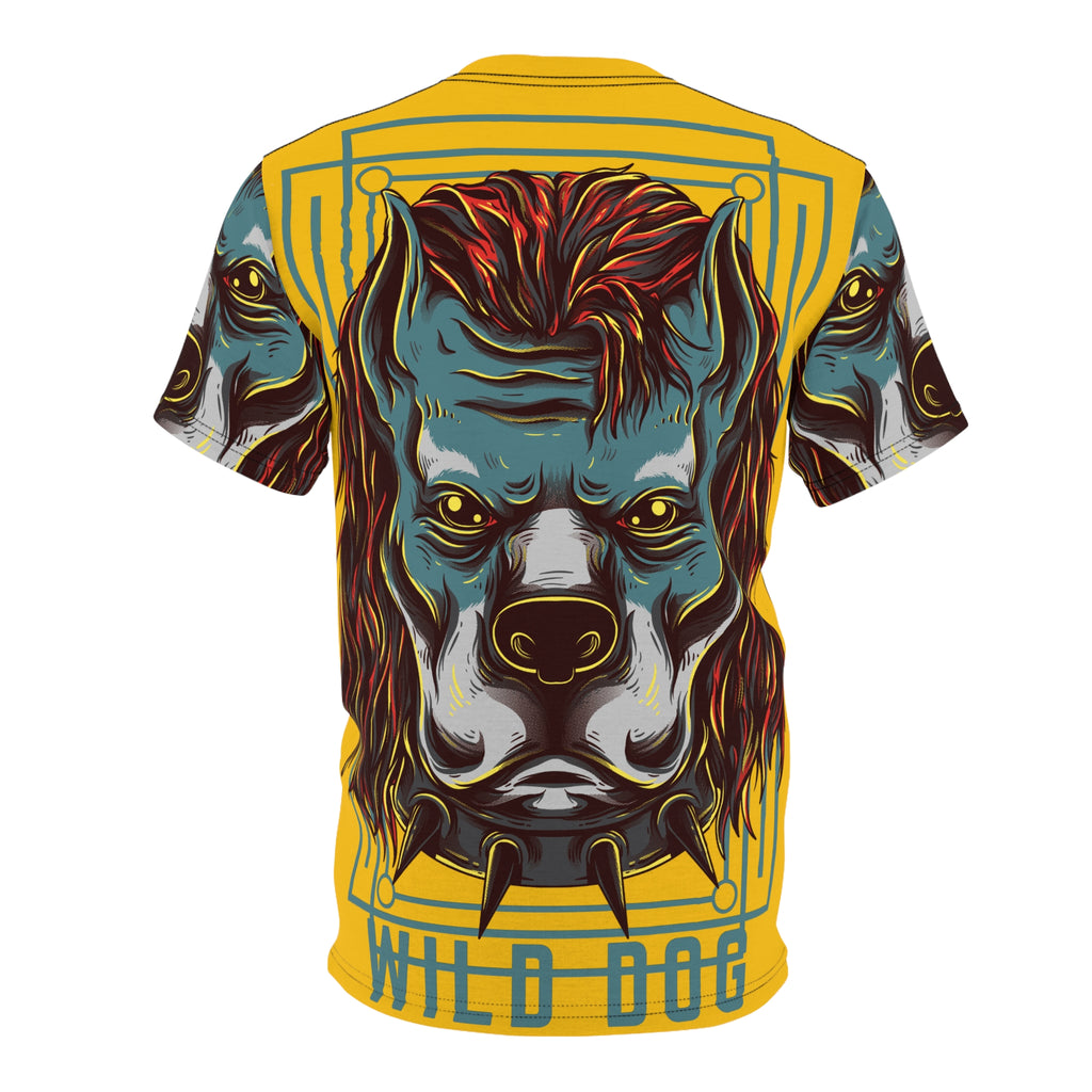 Wild Dog Graphic Tee — Bold All-Over Print Pitbull Design