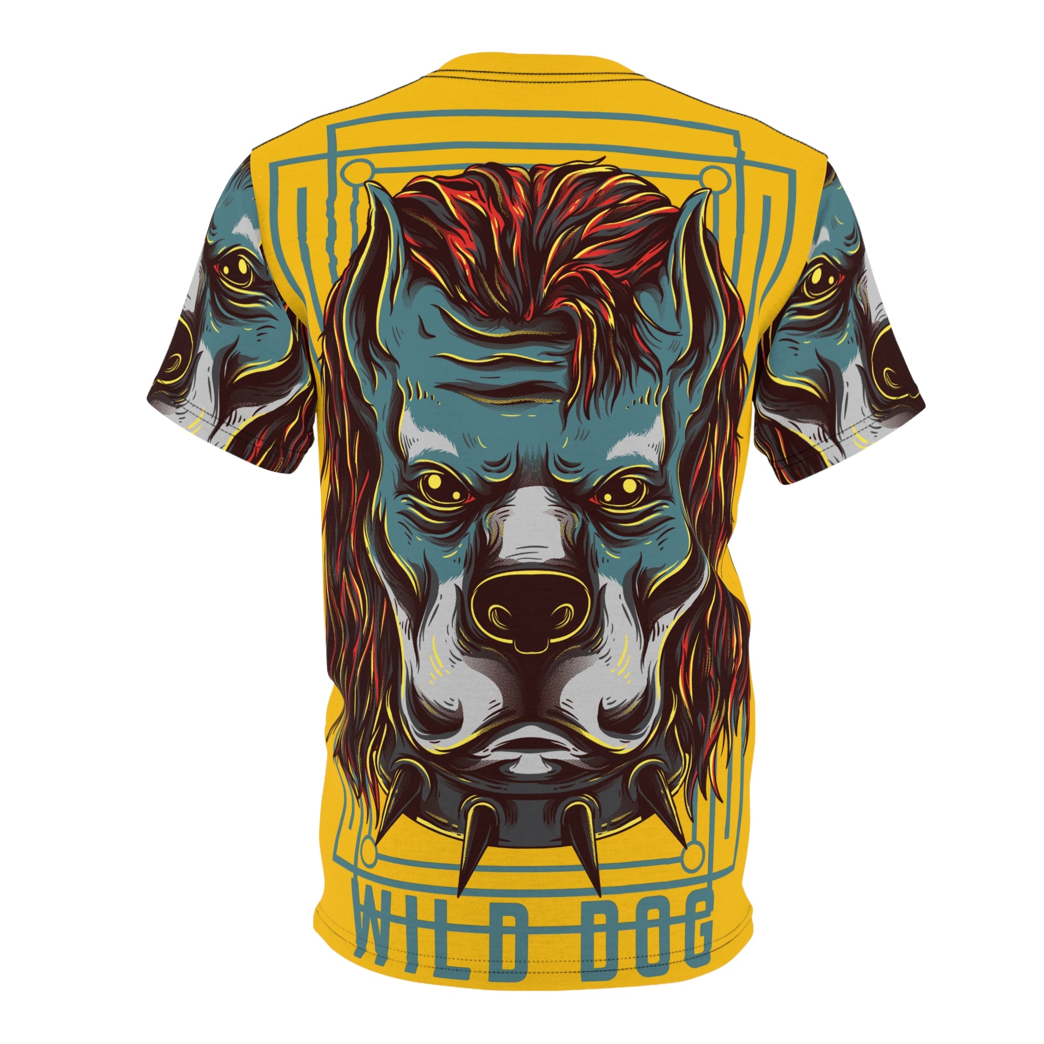 Wild Dog Graphic Tee — Bold All-Over Print Pitbull Design