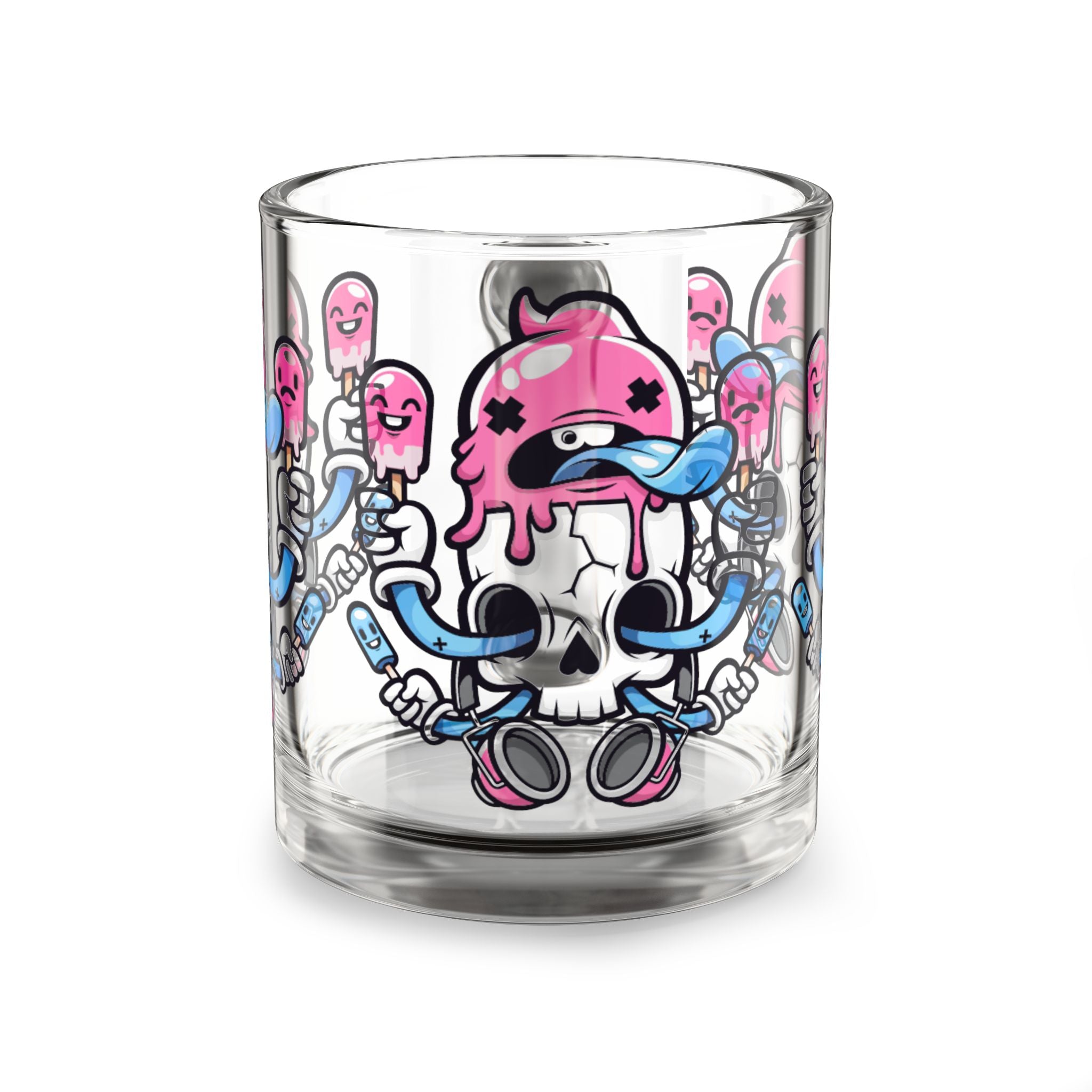Skull & Popsicle Glass Mug — 10oz Artistic Clear Coffee Cup