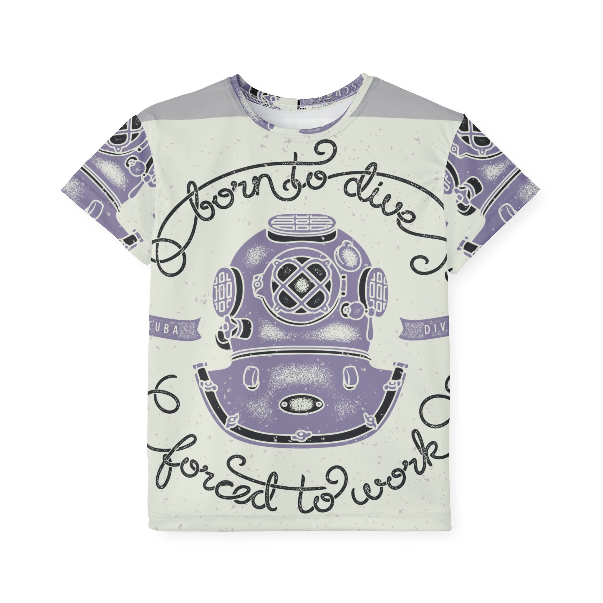 Kids Jersey — "Born to Dive, Forced to Work" Vintage Diving Helmet Tee