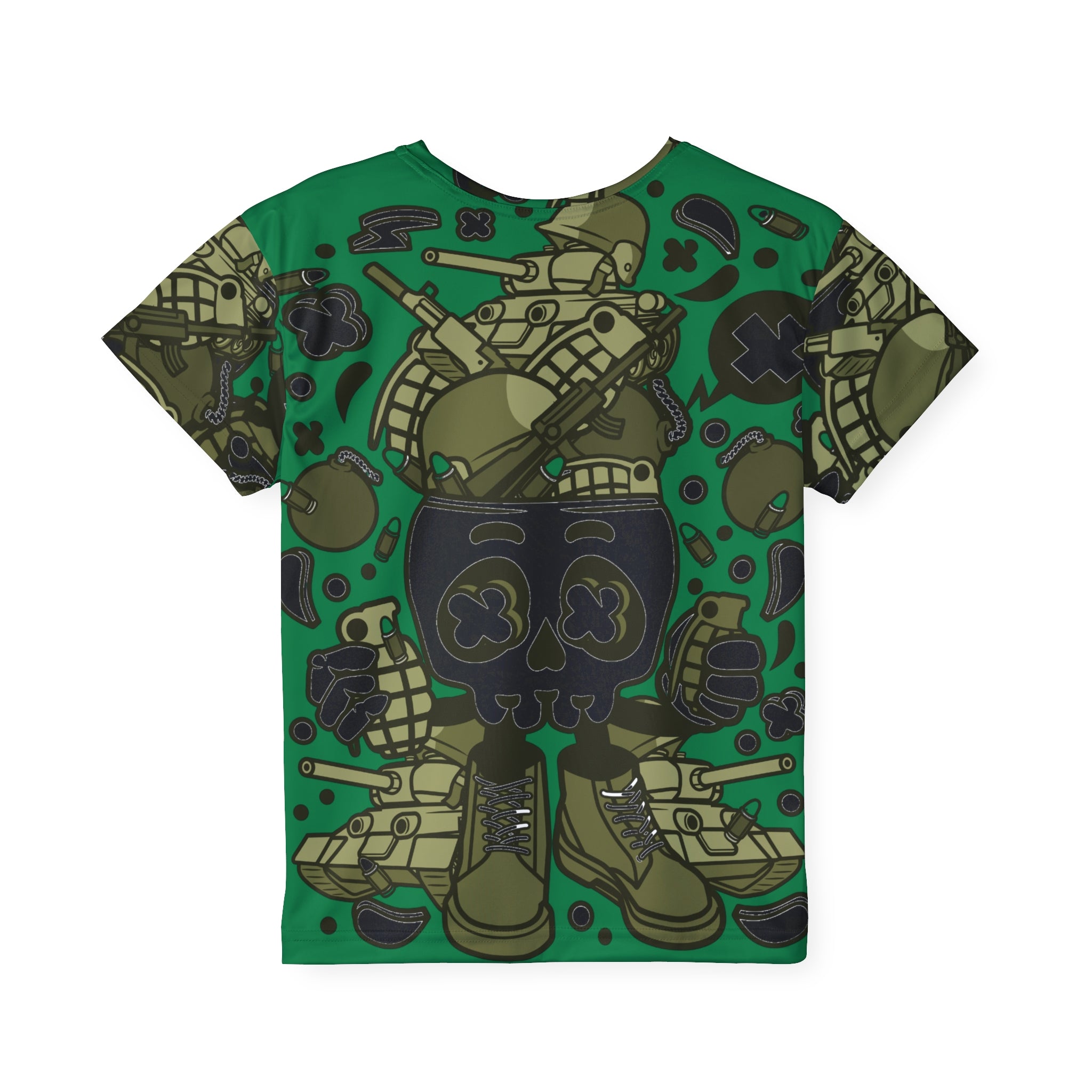 Kids Jersey — Green Tactical Cartoon All-Over Print