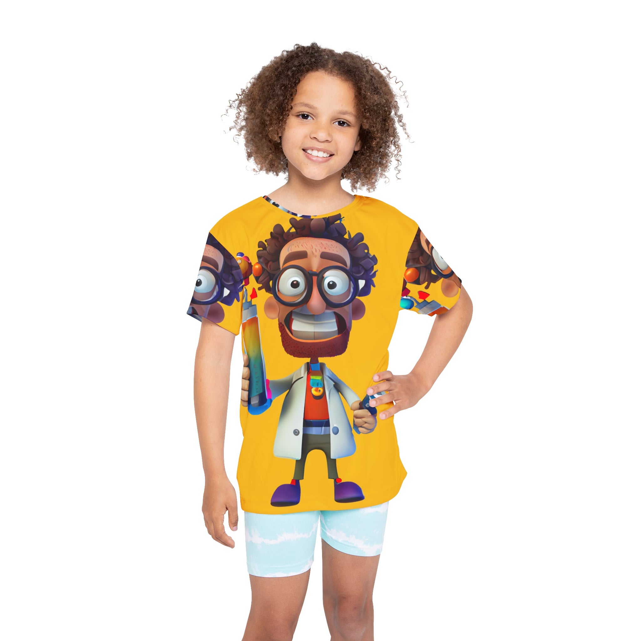 Kids Science Cartoon Jersey — Colorful Mad Scientist All-Over Print