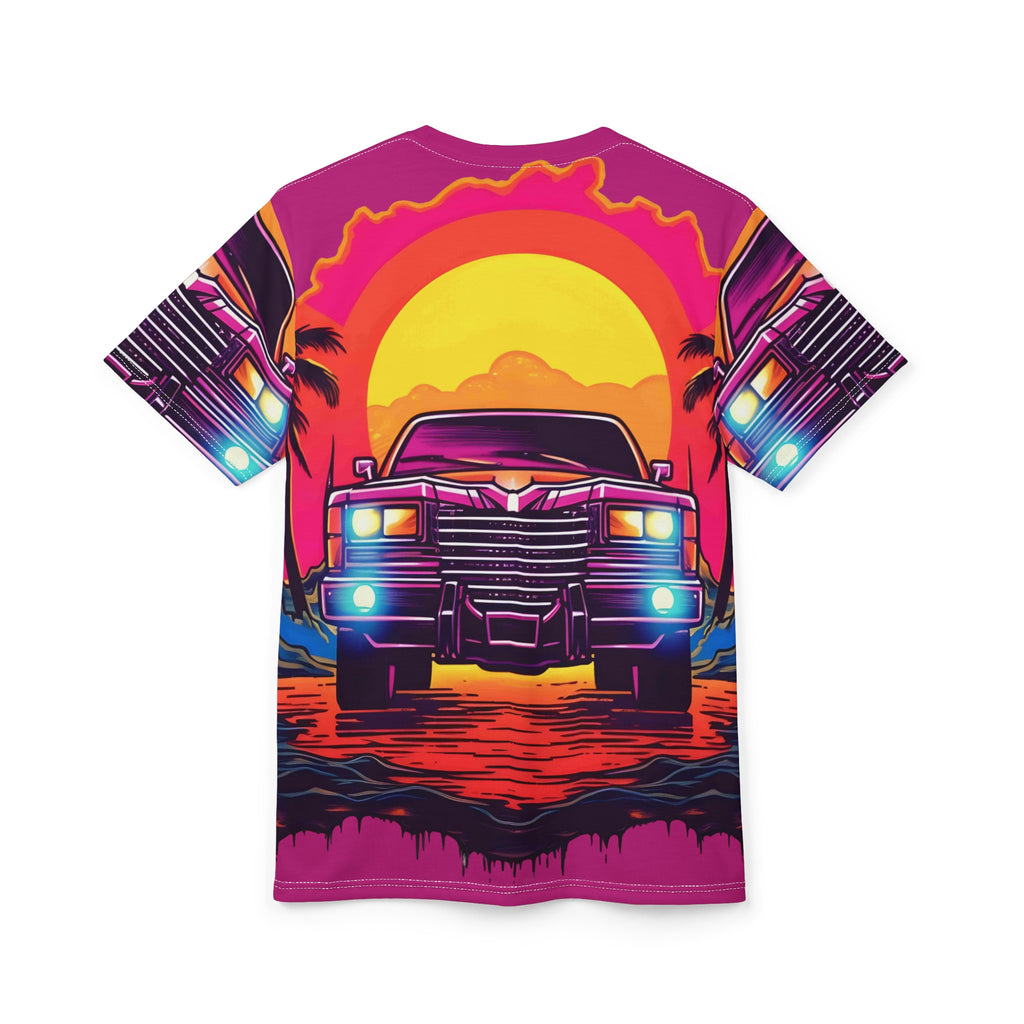 Retro Sunset Graphic Tee - Unisex AOP T-Shirt