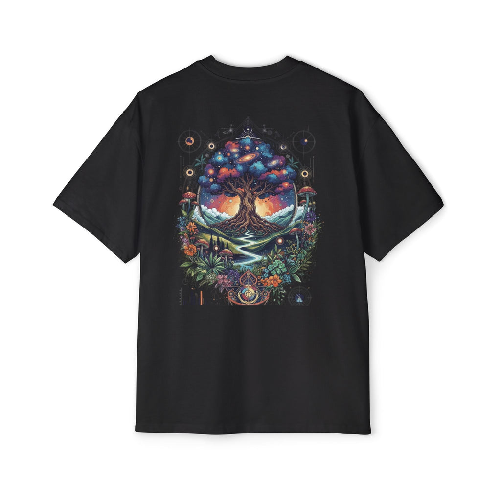 Bohemian Tree of Life Tee, Oversized Men's Shirt, Festival Wear, Nature Lover Gift, Eco-Friendly Fashion, Casual Summer Top