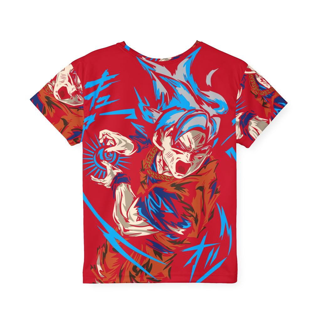 Kids Anime Power Jersey - Red All-Over Print