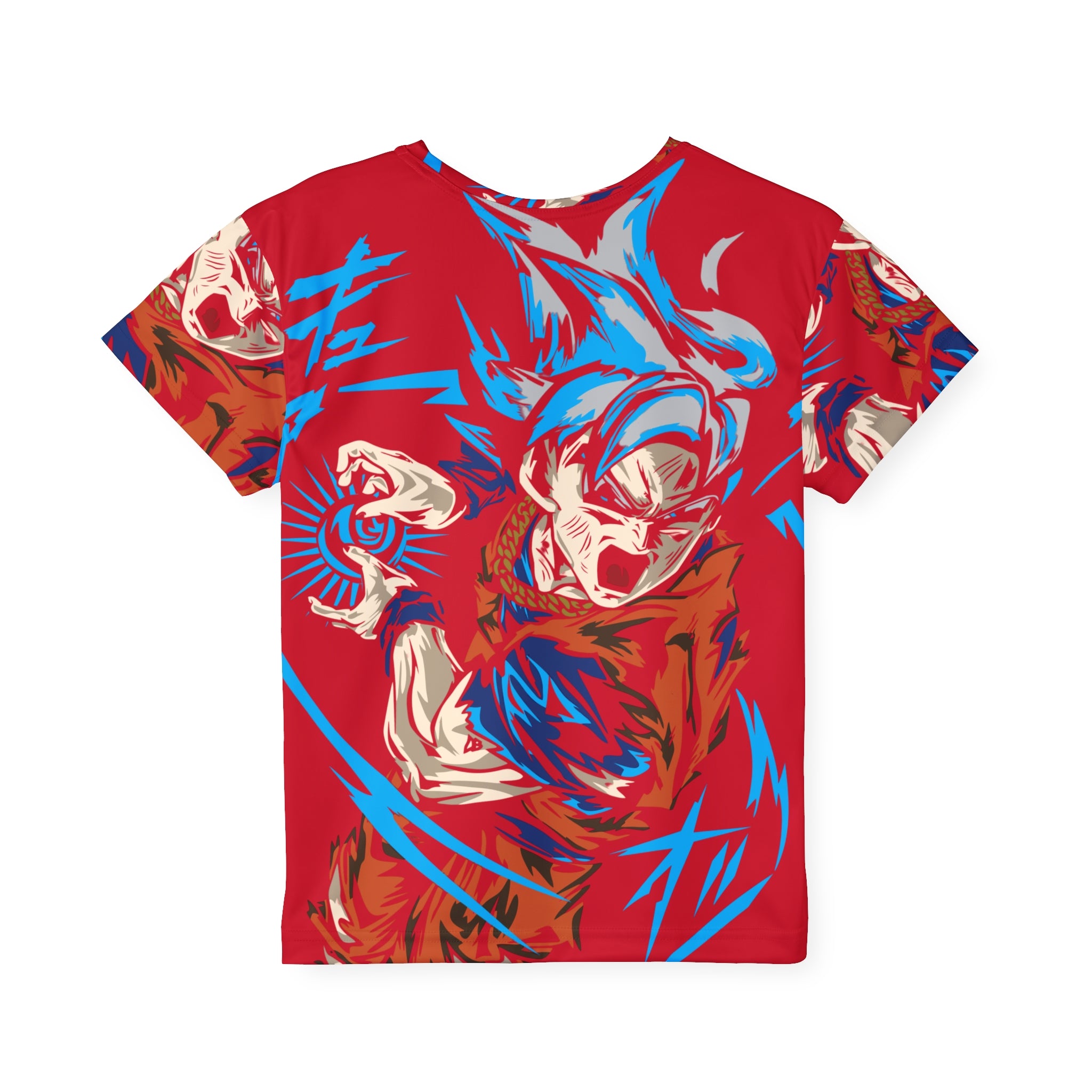 Kids Anime Power Jersey - Red All-Over Print