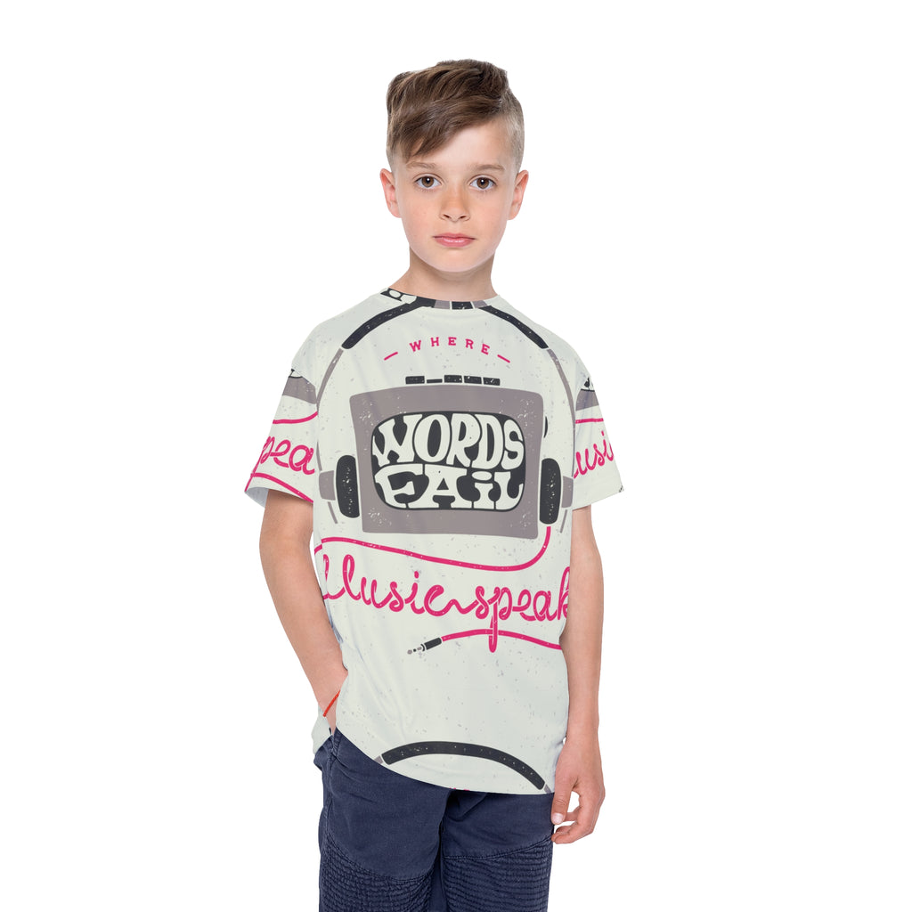 Kids Music Jersey – "Where Words Fail" Headphone Graphic Tee