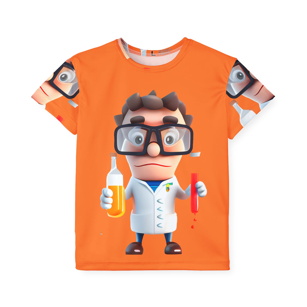 Kids Science Jersey — Cute Cartoon Mad Scientist All-Over Print Tee