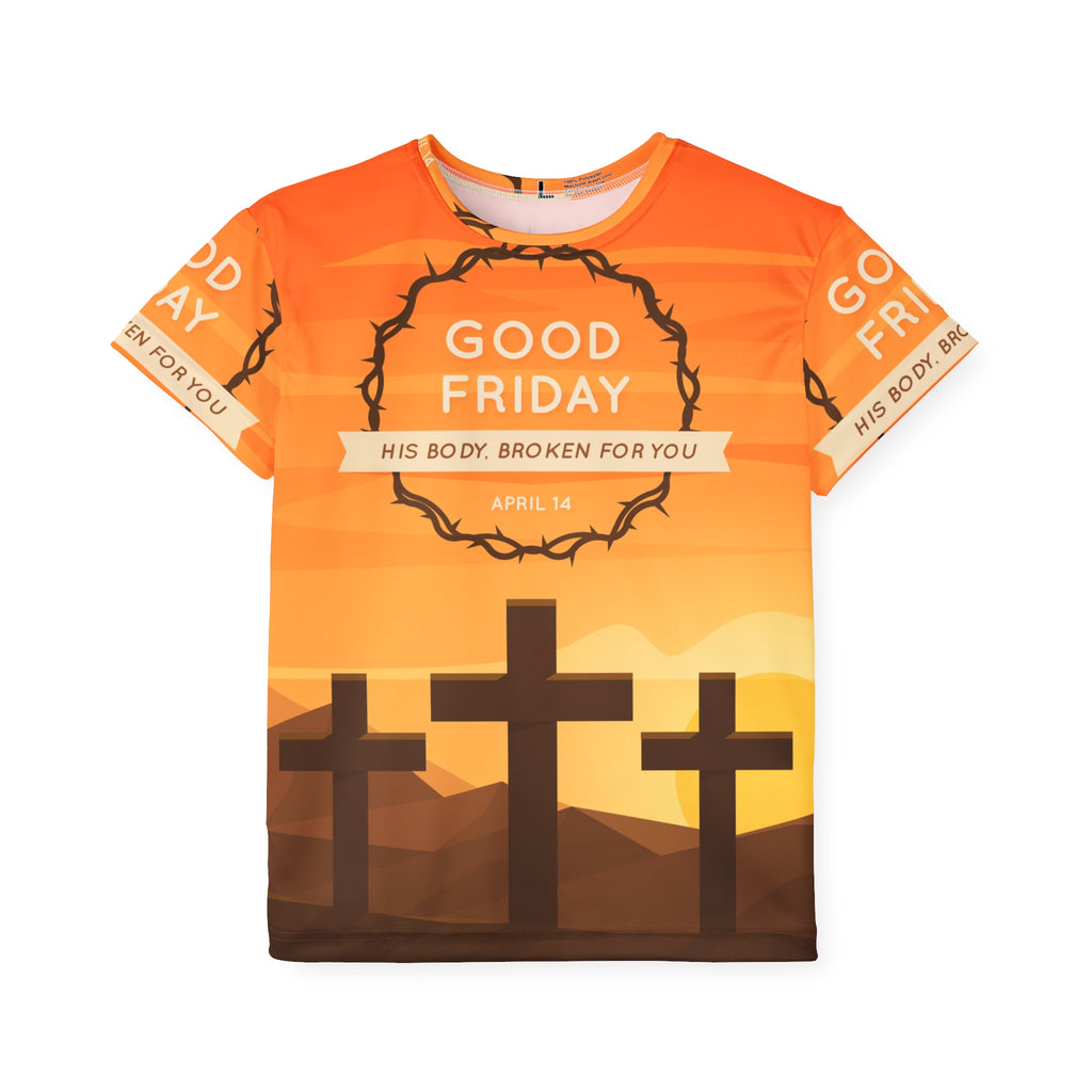 Good Friday Kids Jersey — Easter Christian Cross Graphic Tee