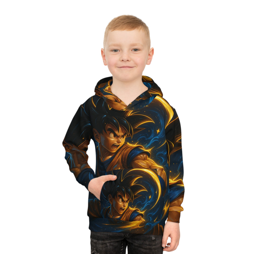 Kids Hoodie — Galactic Warrior Anime All-Over Print