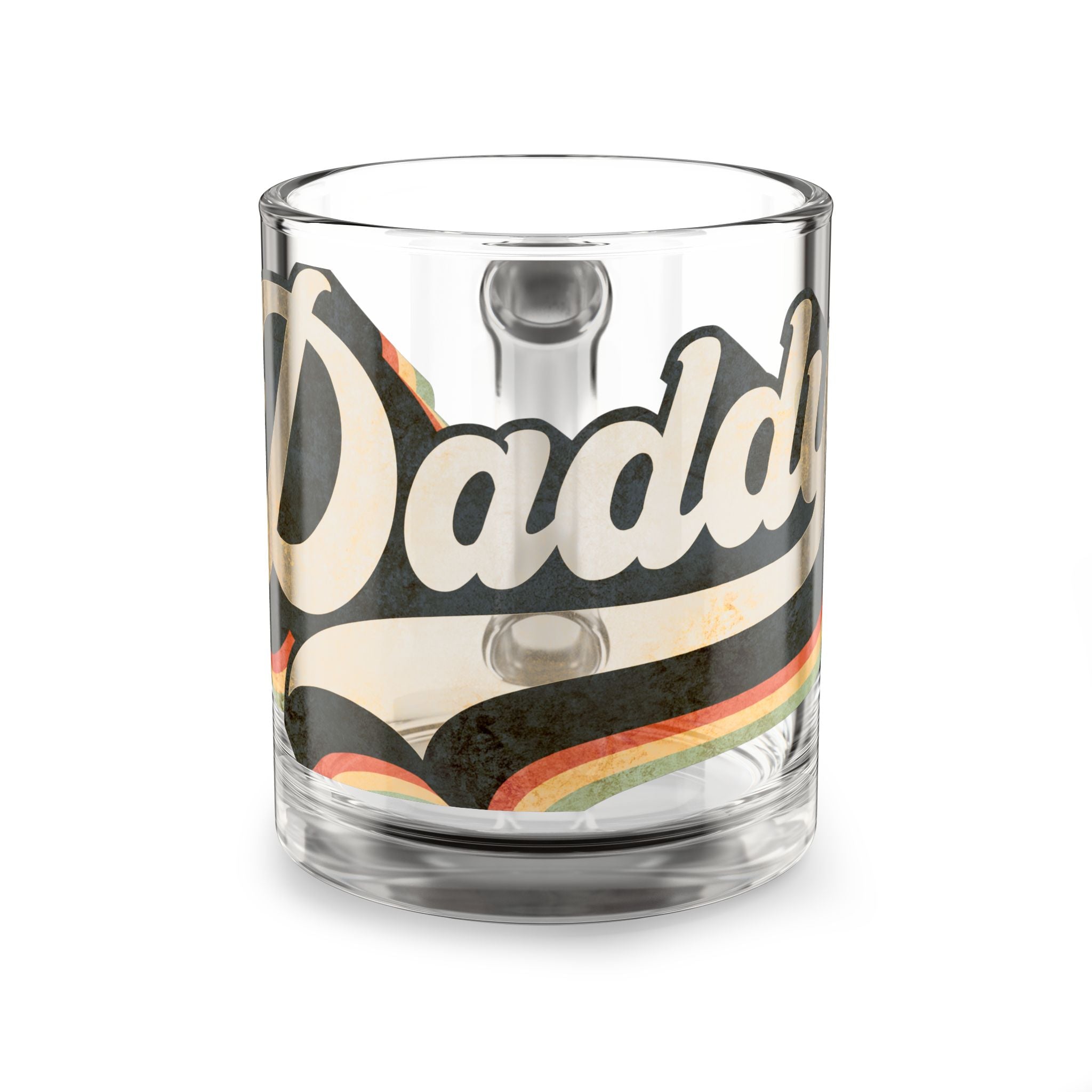 Daddy Retro Script 10oz Glass Mug — Vintage Dad Gift for Father’s Day