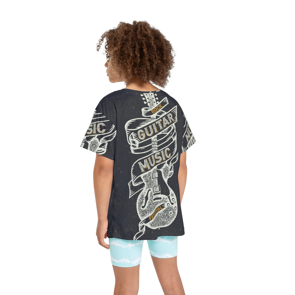 Kids Guitar Music Jersey — Rock Festival Graphic Tee