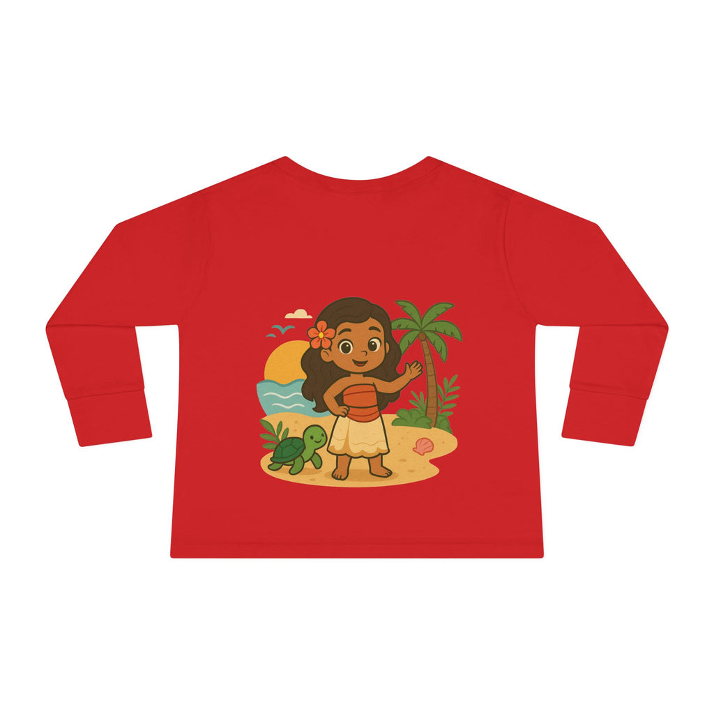Tropical Toddler Tee, Cute Kids Shirt, Beach Vibes Long Sleeve Top, Summer Outfit for Children, Hawaiian Theme Kids Apparel
