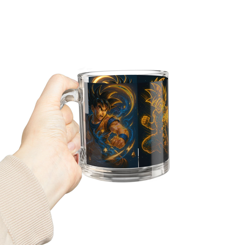 Goku Energy Glow Glass Mug — 10oz Anime Coffee Cup