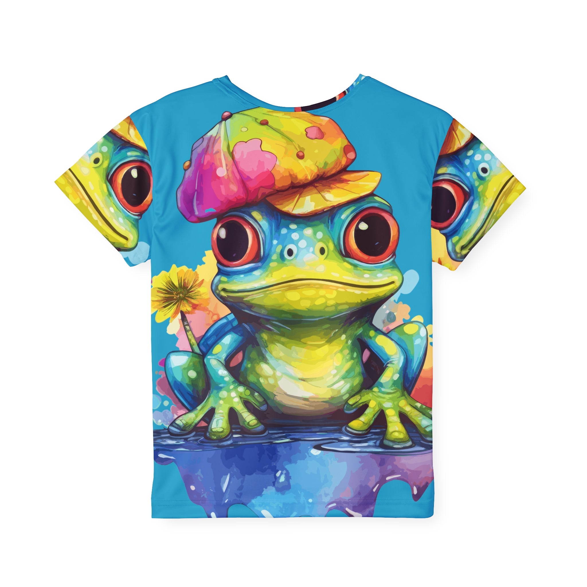 Kids Frog Jersey — Colorful Cartoon Frog All-Over Print Tee