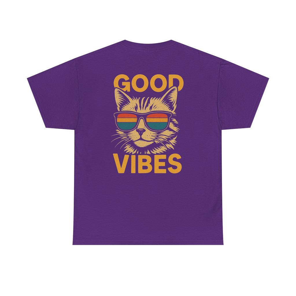 Good Vibes Cat Tee, Unisex Cotton T-Shirt, Summer Casual Top, Gift for Cat Lovers, Fun Pet Shirt, Chill Vibes Outfit