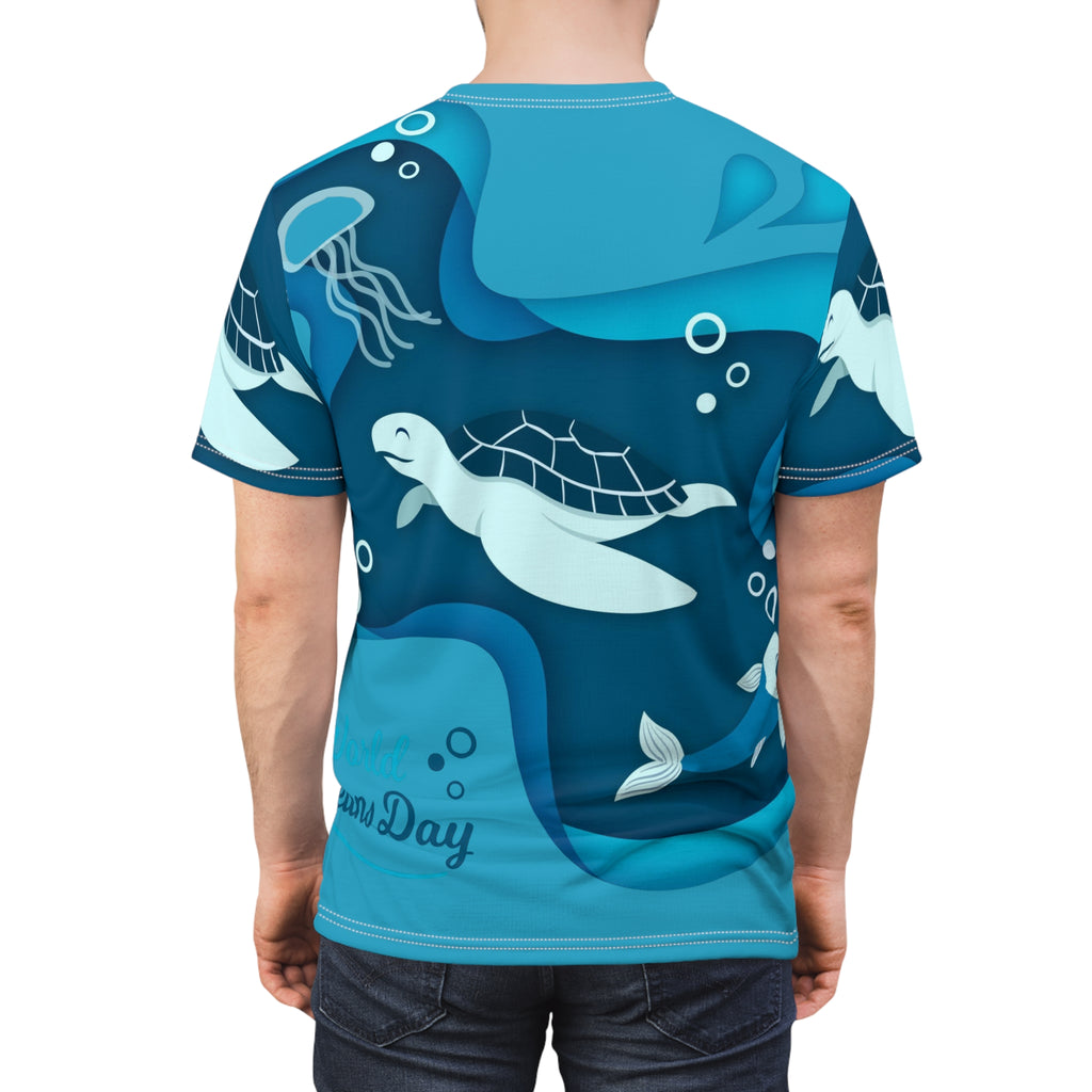Sea Turtle Oceans Day All-Over Print Tee