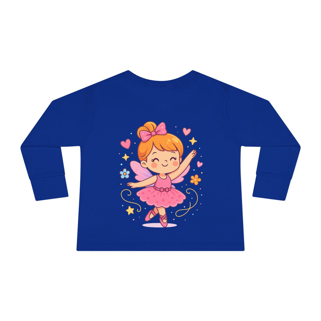 Cute Ballerina Toddler Long Sleeve Tee, Kids Dance Shirt, Toddler Gift, Ballet Costume Tee, Toddler Apparel for Birthdays, Dance Class