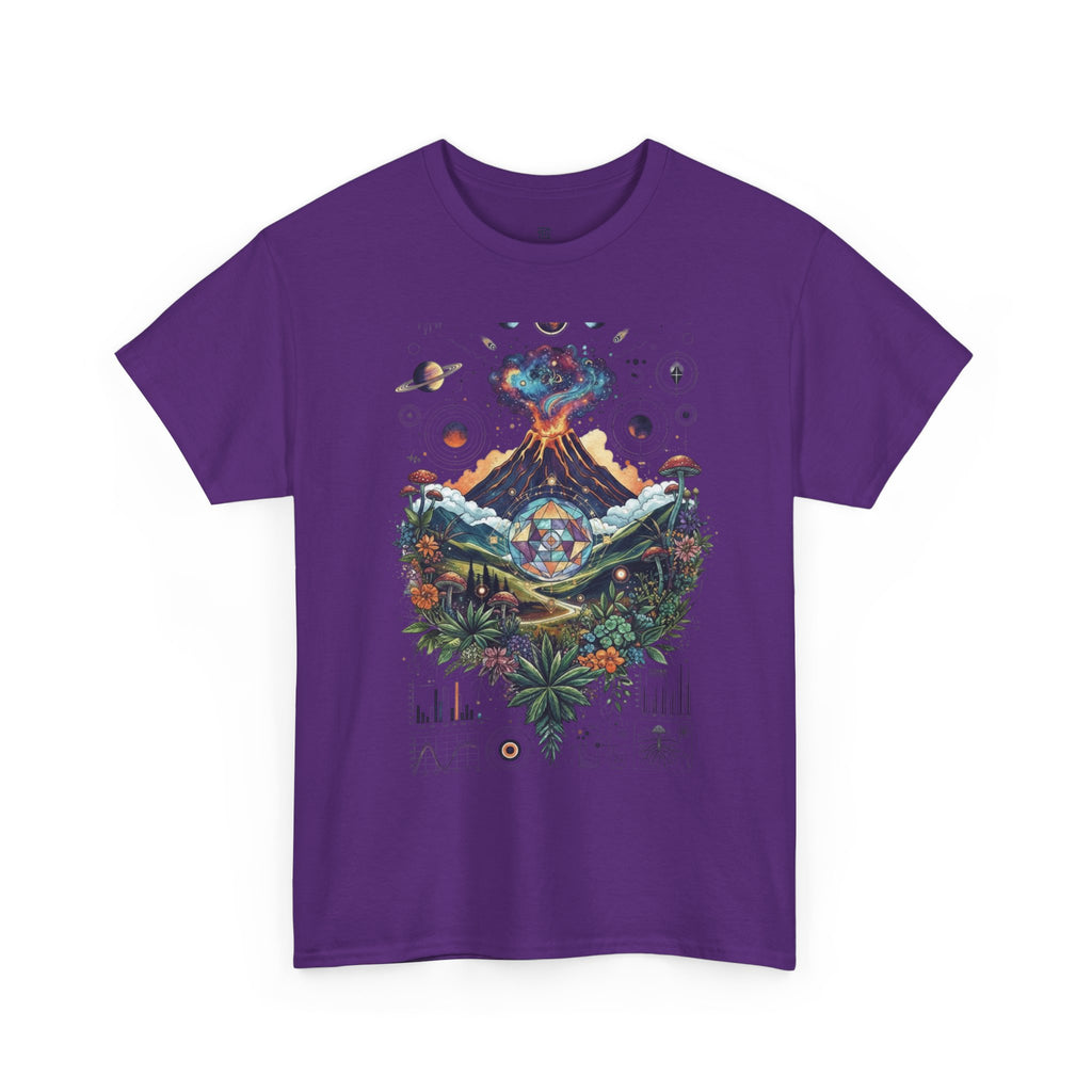 Nature-Inspired Unisex Heavy Cotton Tee | Volcano Art Shirt, Eco-Friendly T-Shirt, Gift for Nature Lovers, Unique Graphic Tee, Casual Wear