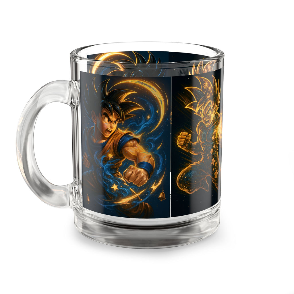 Goku Energy Glow Glass Mug — 10oz Anime Coffee Cup