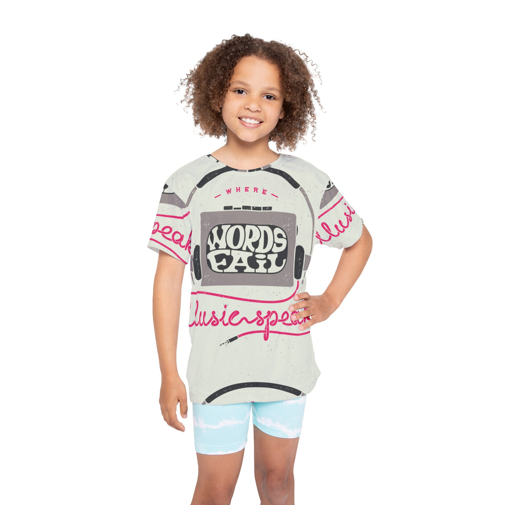 Kids Music Jersey – "Where Words Fail" Headphone Graphic Tee