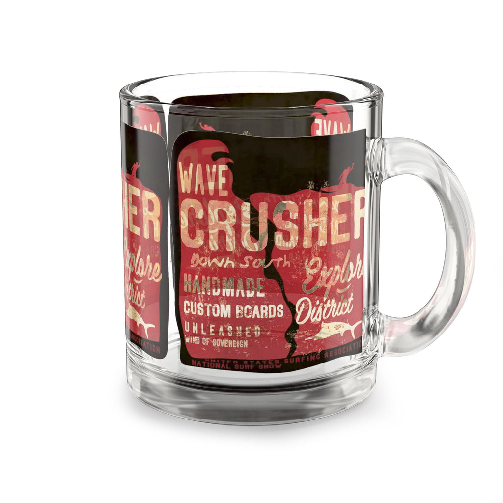Glass Mug — Wave Crusher Retro Surf Logo 10oz