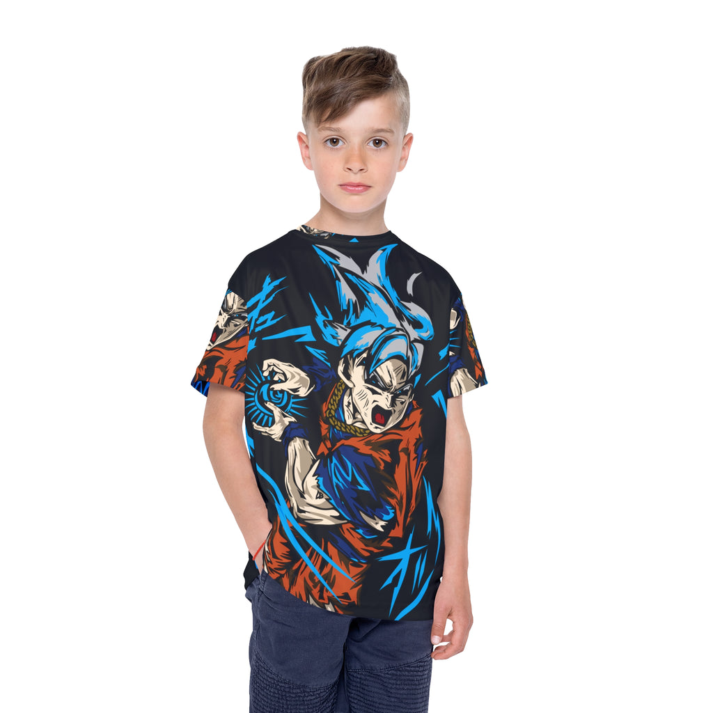 Kids Anime Power-Up Jersey — All-Over Print Super Saiyan Tee