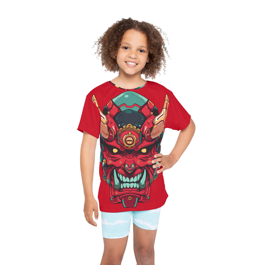 Kids Jersey — Red Oni Demon Samurai Mask All-Over Print