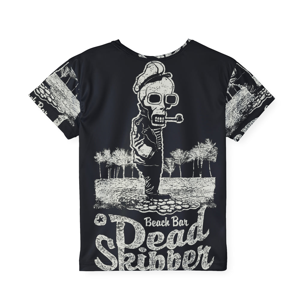 Kids Jersey — 'Dead Skipper' Beach Bar Skull Graphic Tee