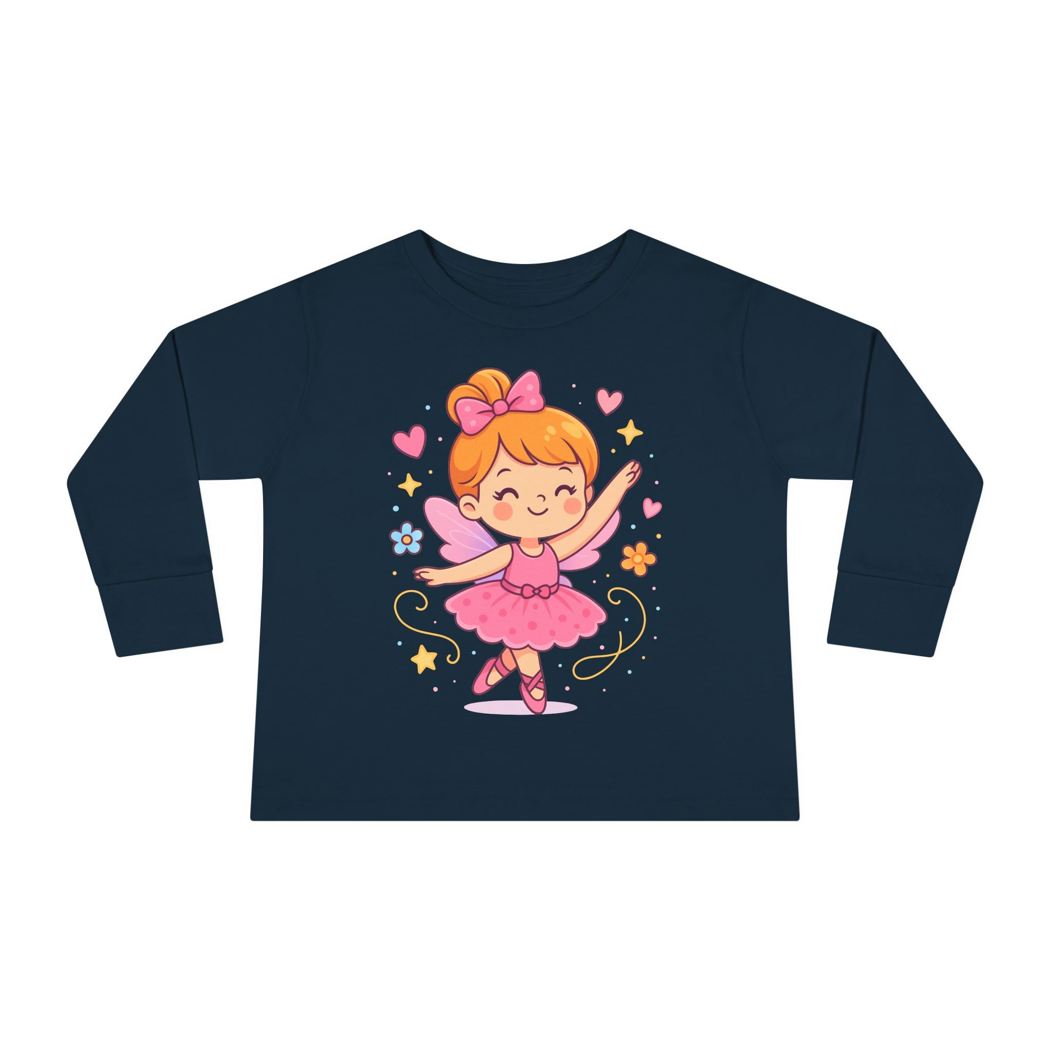 Cute Ballerina Toddler Long Sleeve Tee, Kids Dance Shirt, Toddler Gift, Ballet Costume Tee, Toddler Apparel for Birthdays, Dance Class