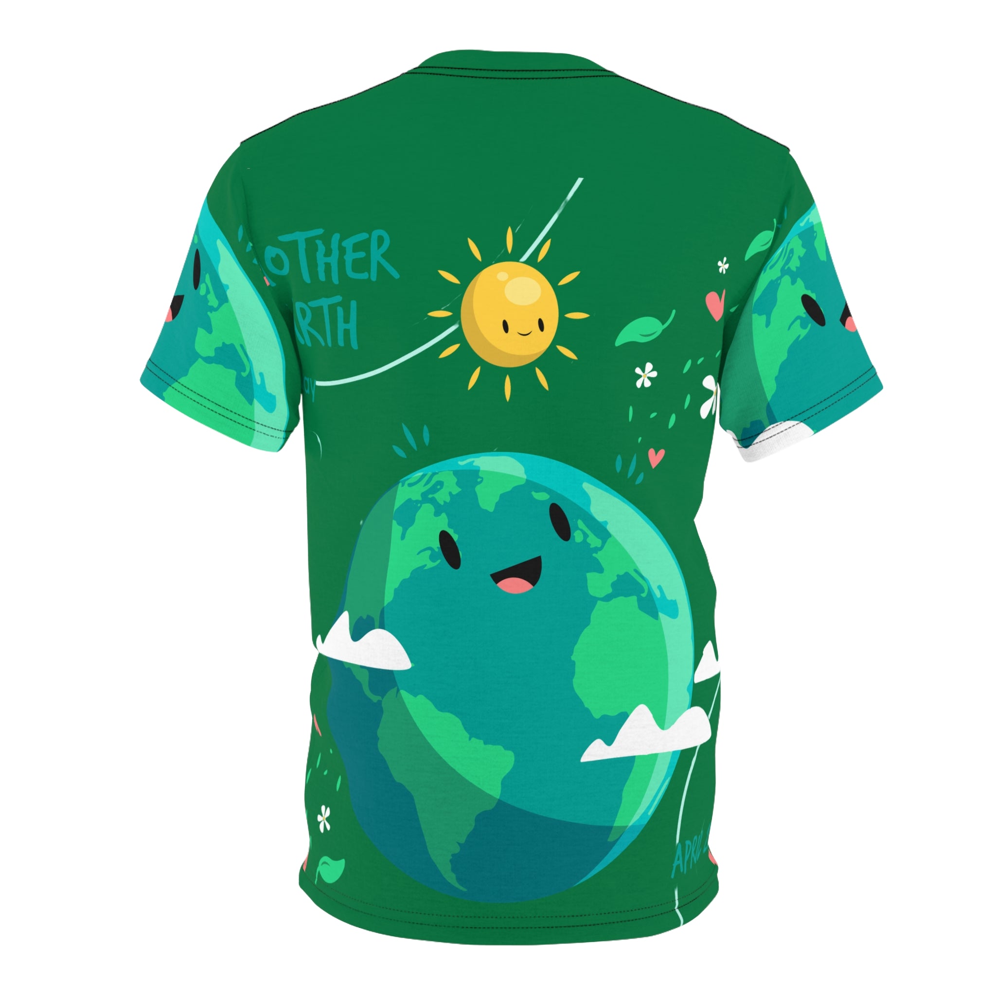 Earth Day Cute Planet T‑Shirt — Smiling Globe All‑Over Print Tee