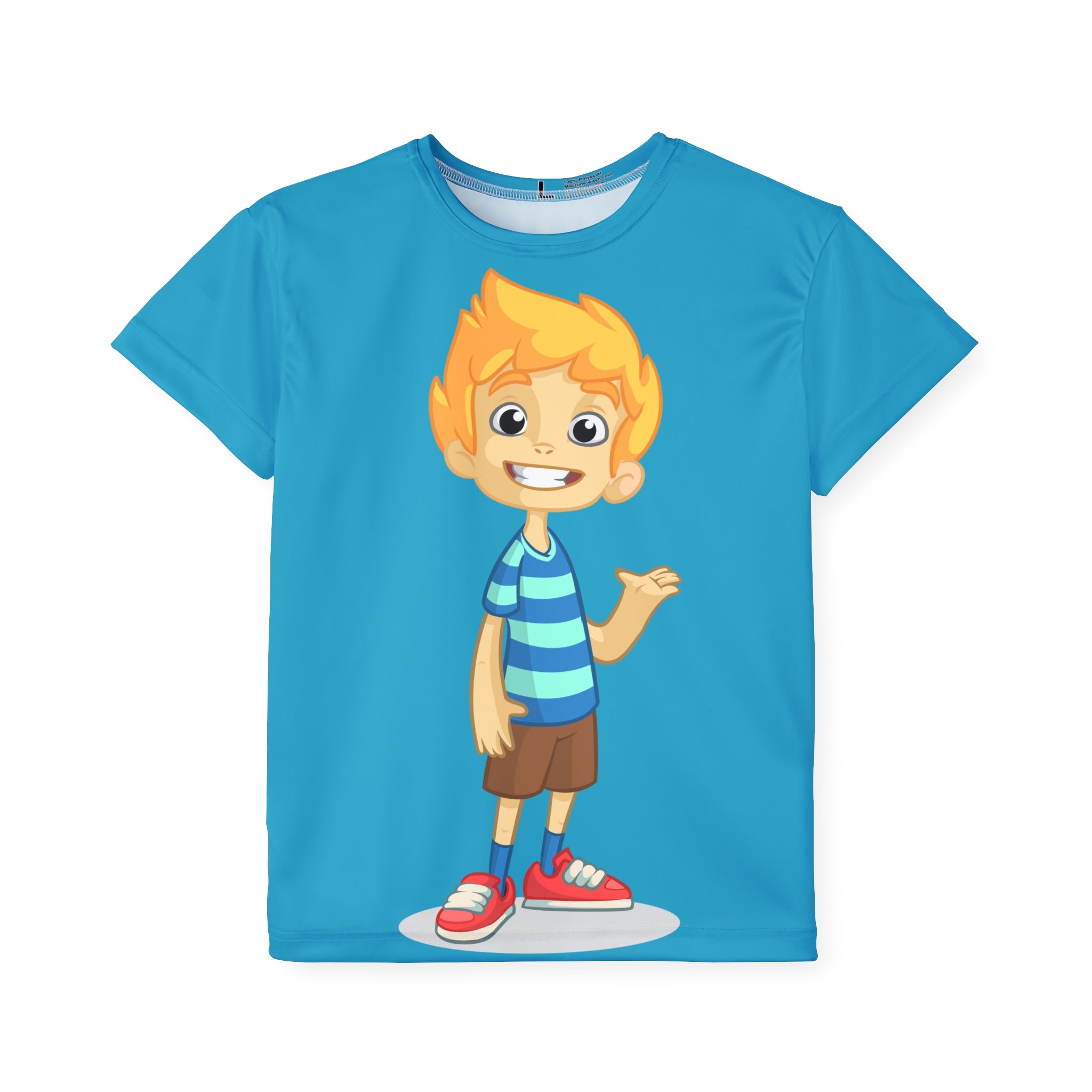 Kids Jersey — Cheerful Cartoon Boy All-Over Print Sports Tee