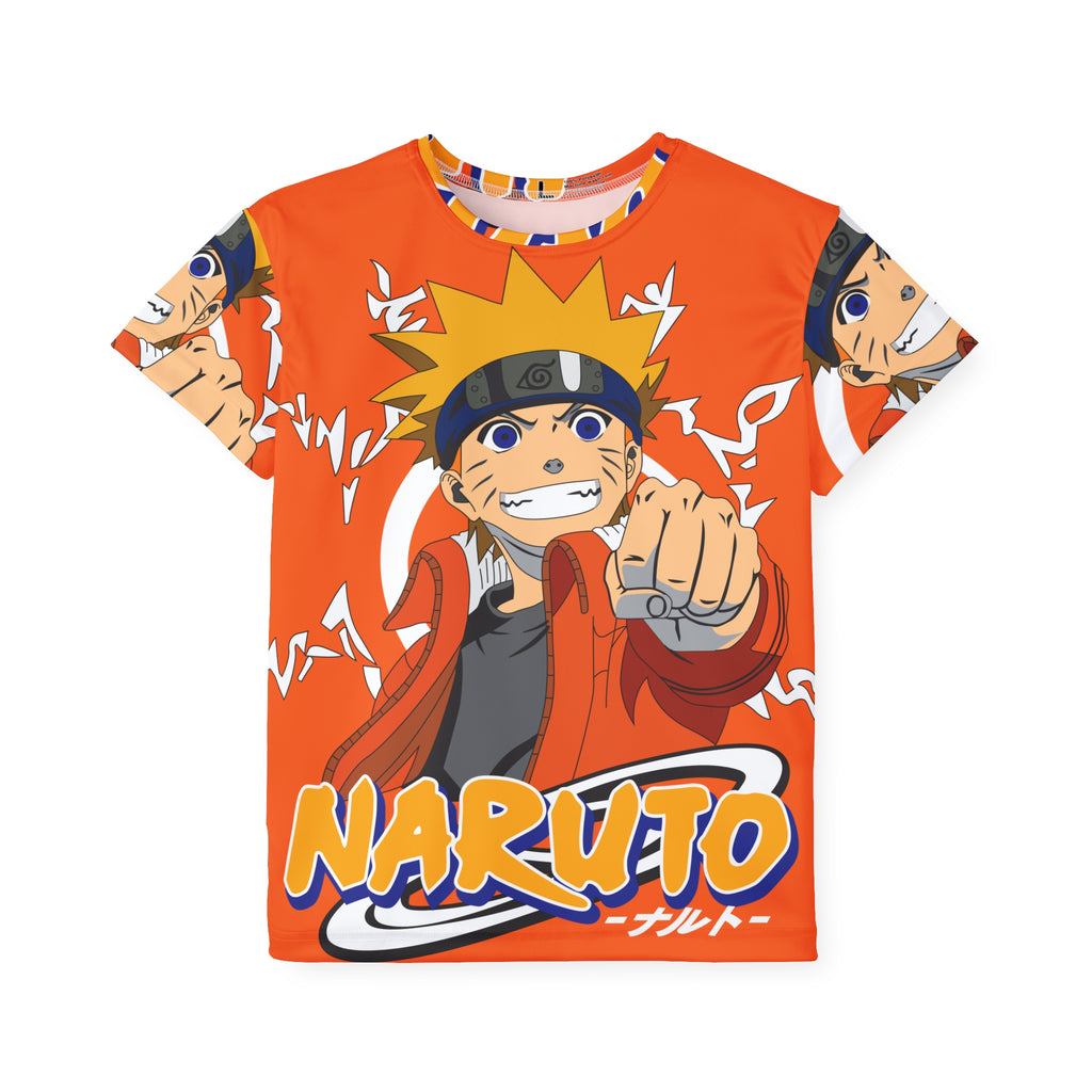Kids Naruto Graphic Tee — Orange Anime Sports Jersey