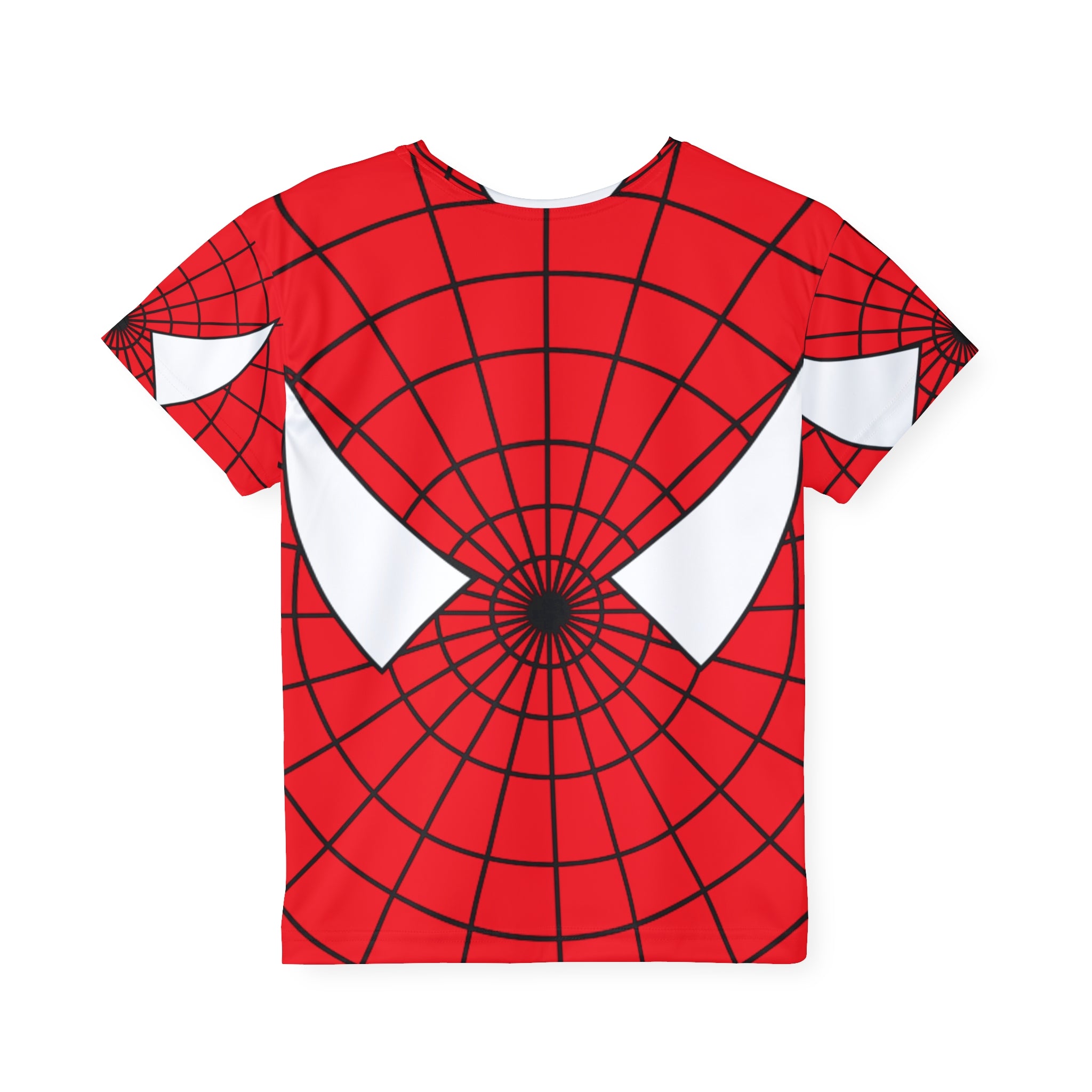 Spider Web Kids Jersey – Red Superhero Face All-Over Print