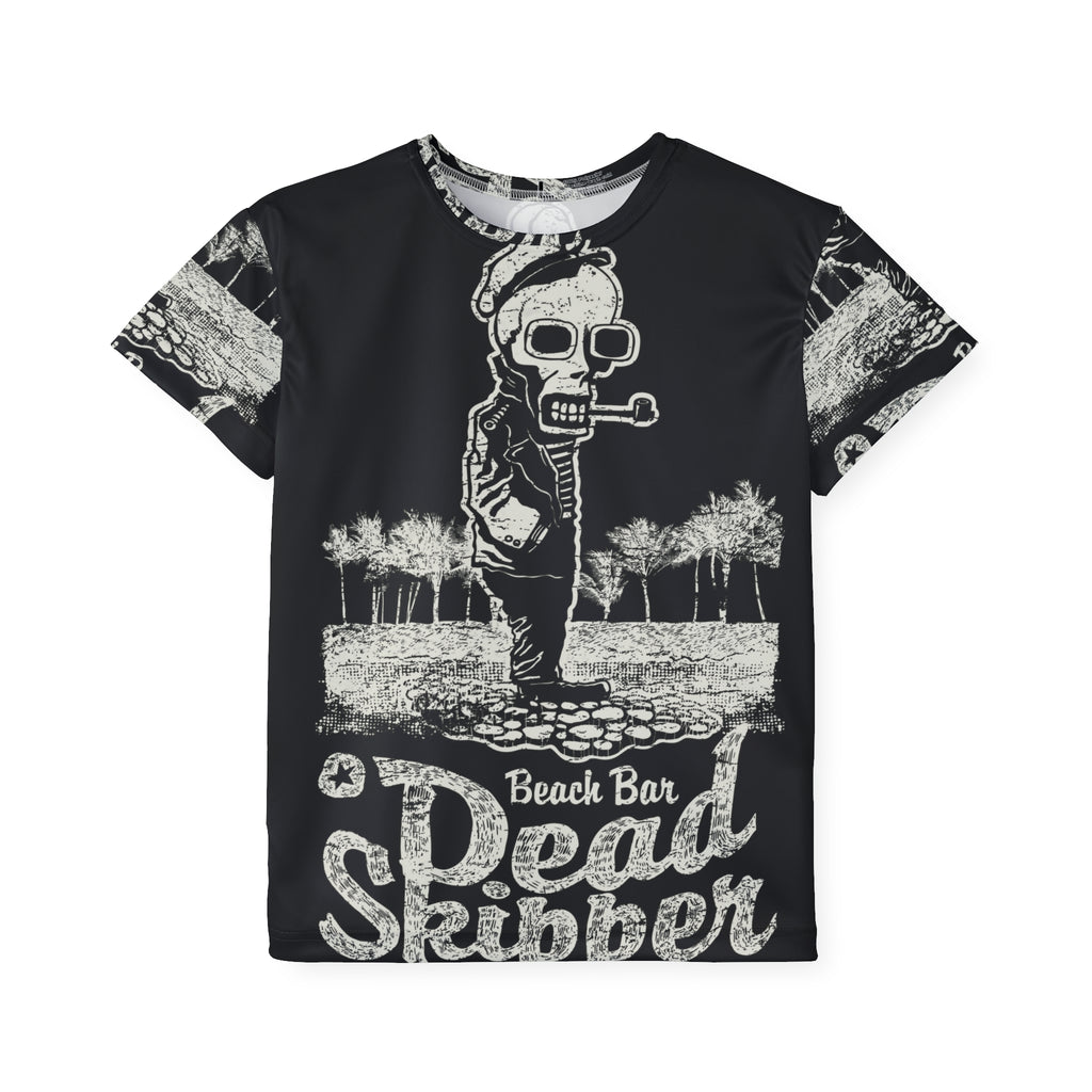 Kids Jersey — 'Dead Skipper' Beach Bar Skull Graphic Tee