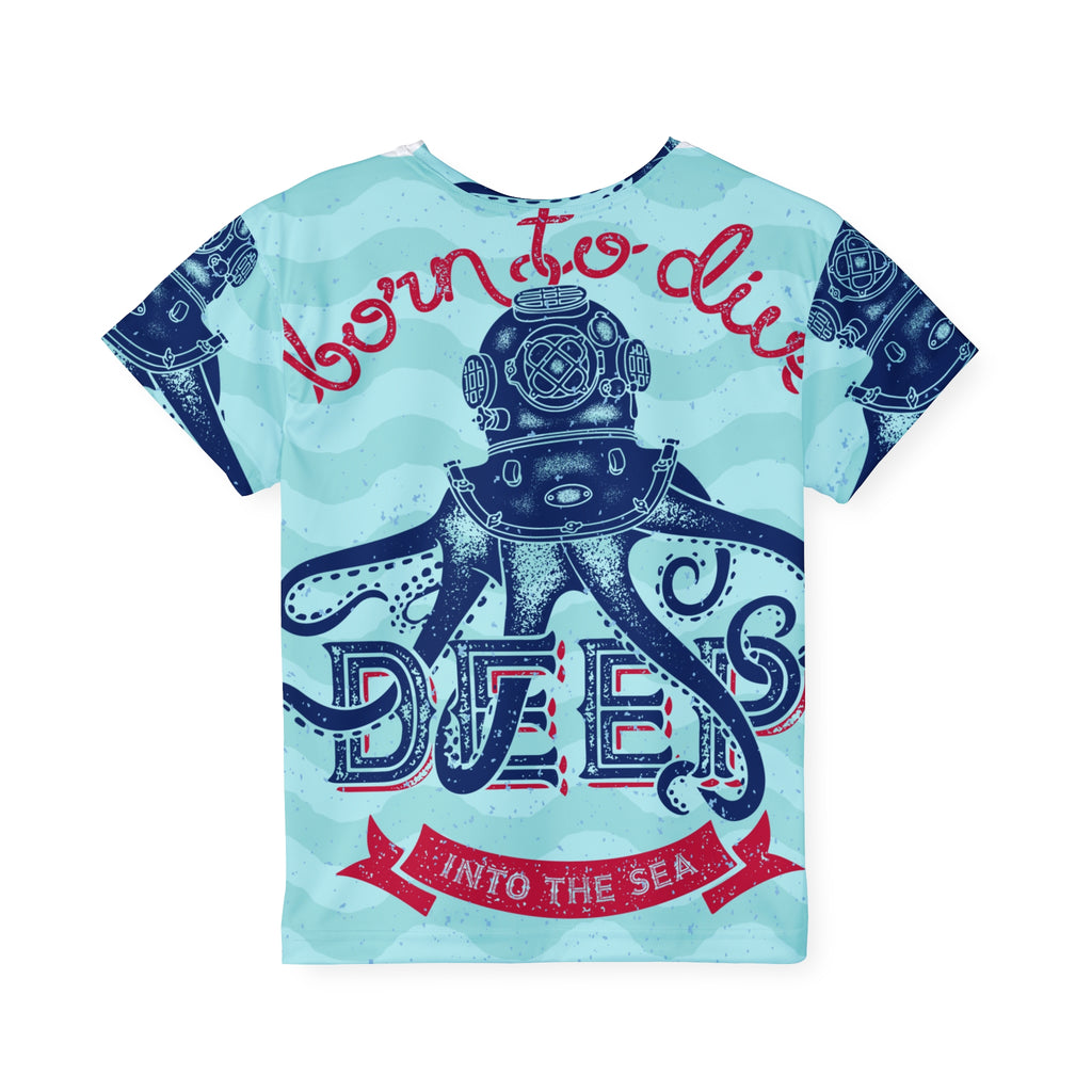 Kids Jersey - 'Born to Dive' Nautical Octopus Graphic