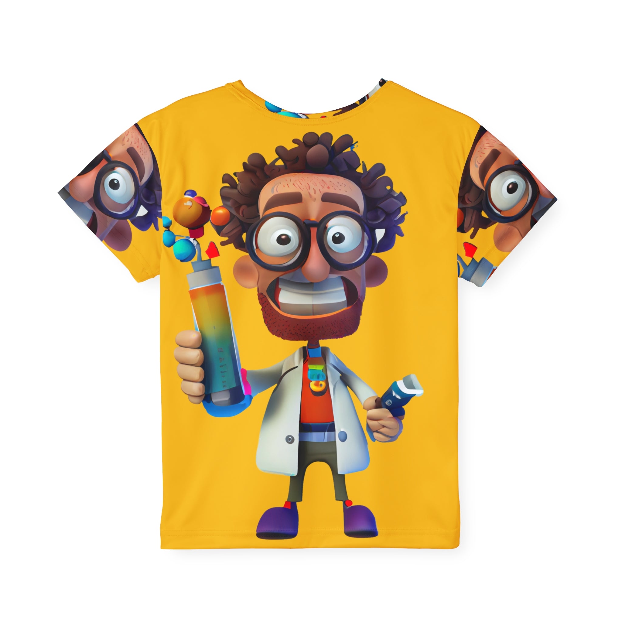 Kids Science Cartoon Jersey — Colorful Mad Scientist All-Over Print