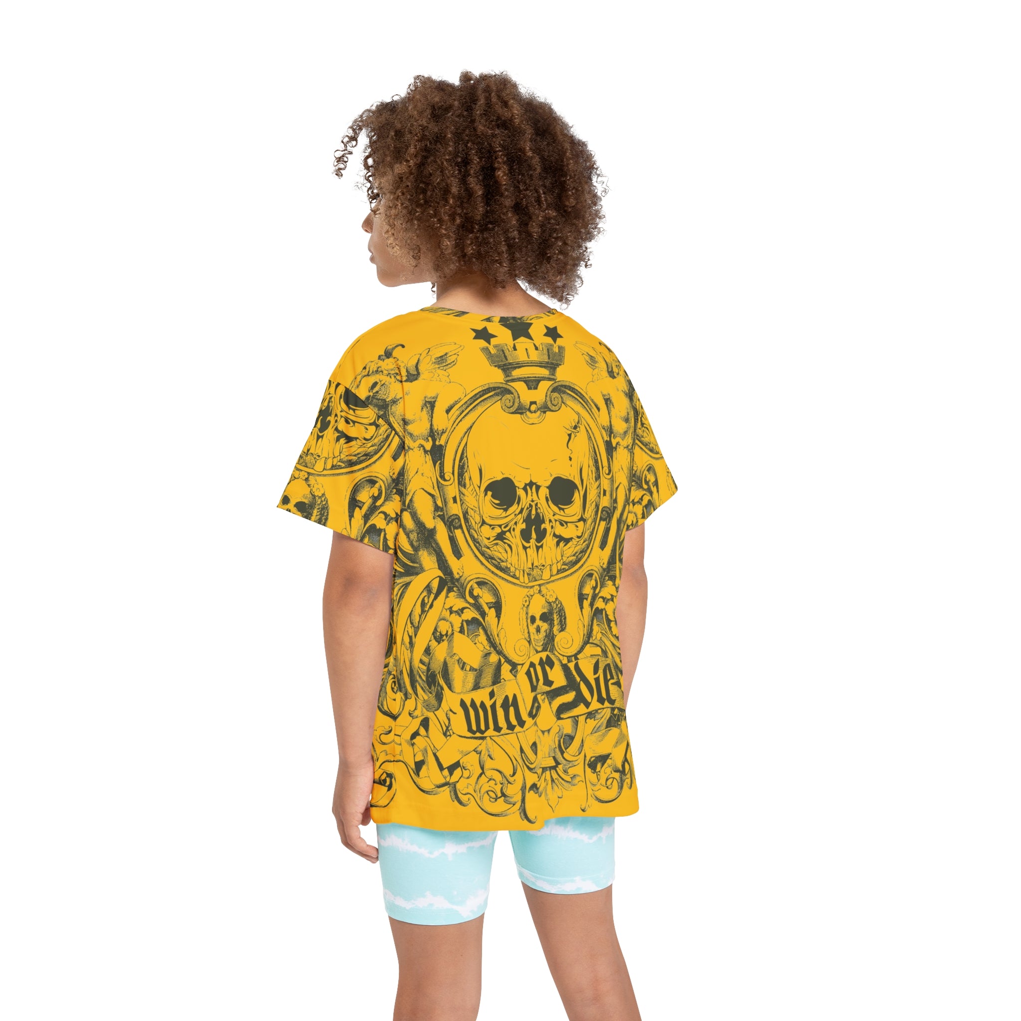 Kids Skull Jersey — "Win or Die" Graphic All-Over Print