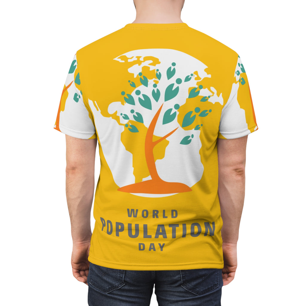 World Population Day Tee — Tree & Globe Graphic Awareness T-Shirt
