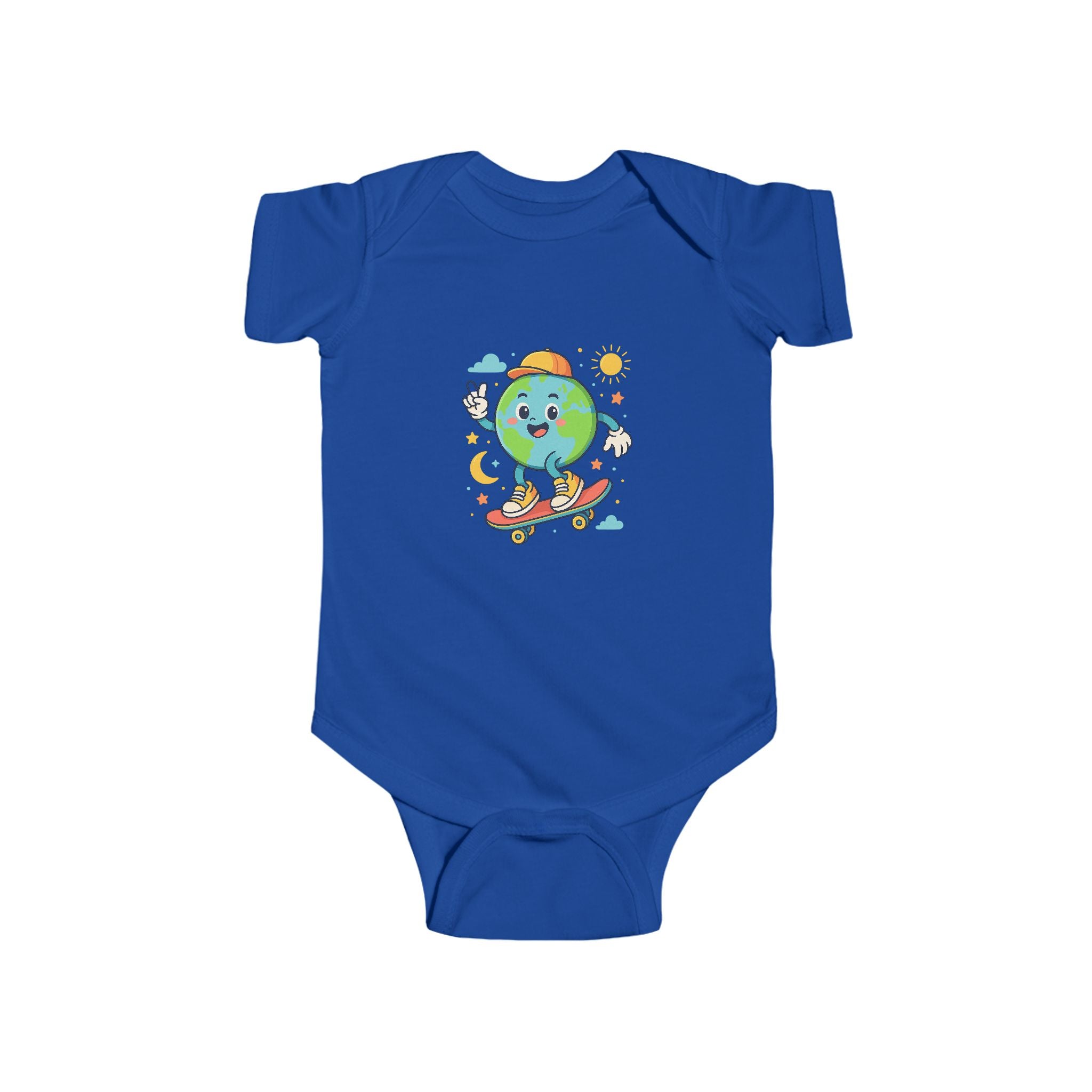 Skateboarding Earth Infant Bodysuit - Cute Baby Outfit, Eco-Friendly Gift, Toddler Apparel, Birthday Gift, New Parent Essentials