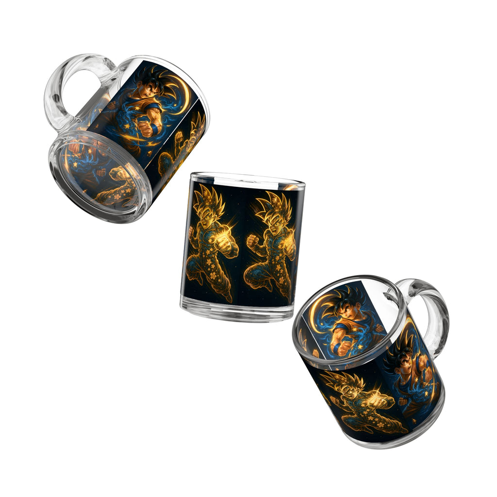 Goku Energy Glow Glass Mug — 10oz Anime Coffee Cup