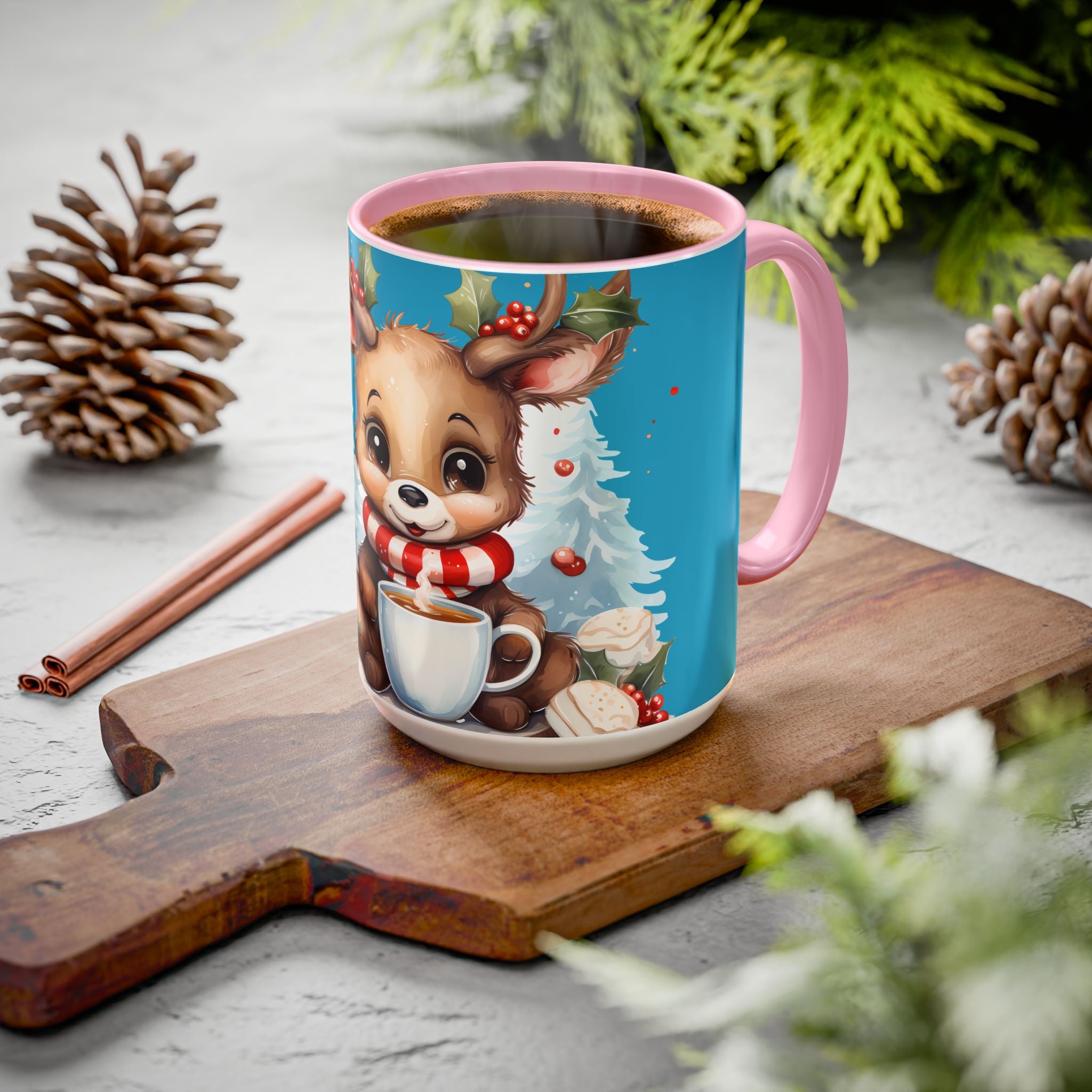 Cute Christmas Reindeer Coffee Mug (11oz & 15oz)