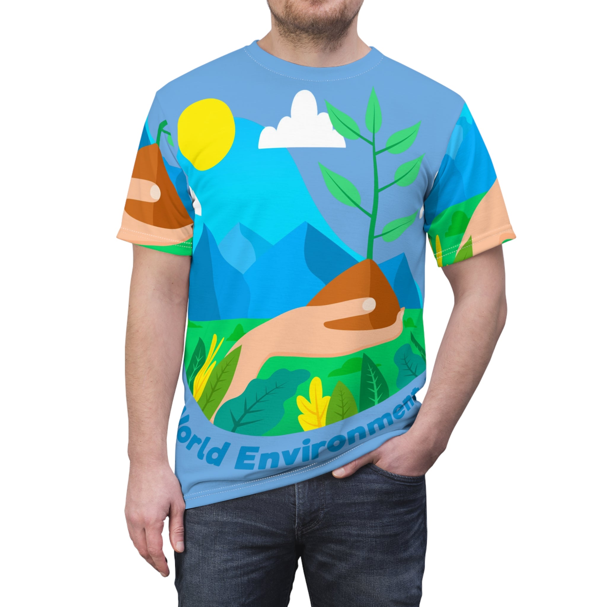 Environment Day Tee – Hand Planting Seedling Graphic Shirt